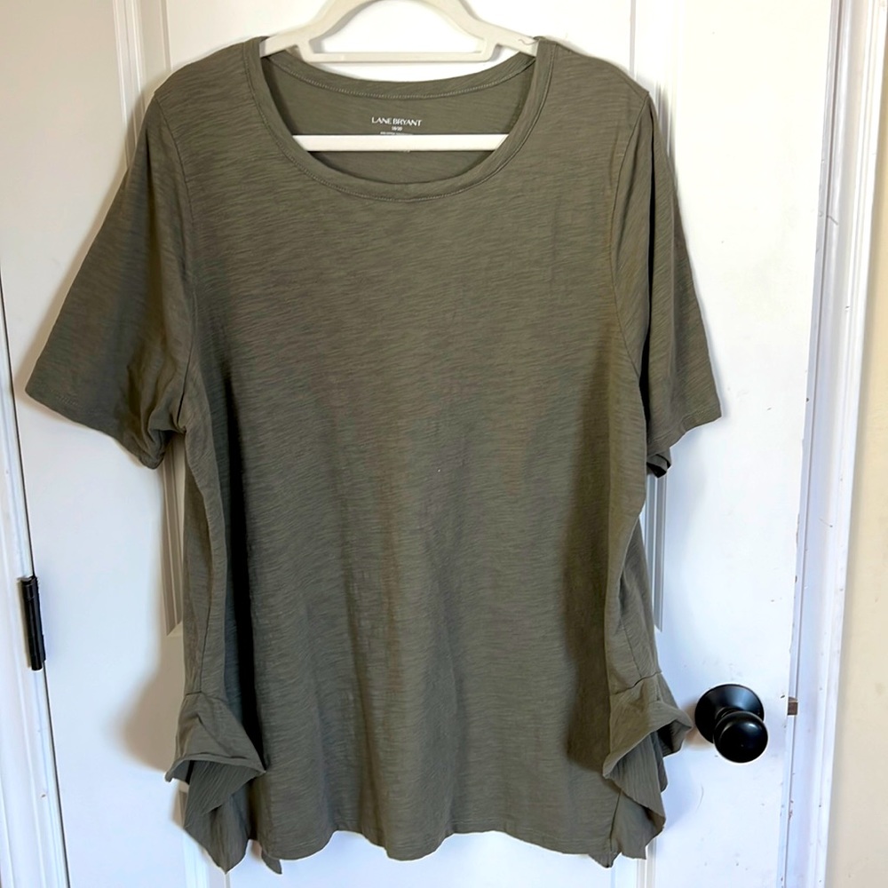 Lane Bryant army green shirt